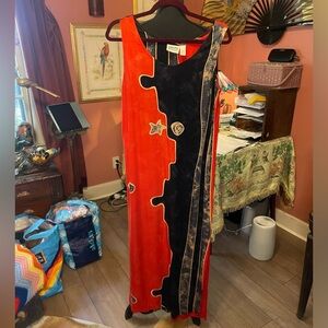 Super cute vintage 90s Y2K chicos abstract maxi dress fits like a small